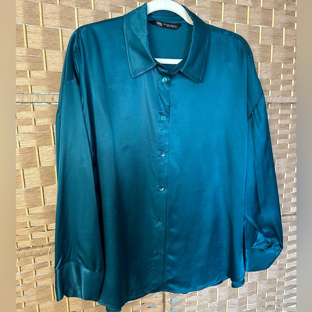 ZARA Oversized Satin Blouse
